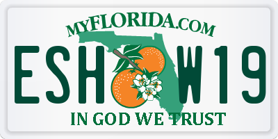 FL license plate ESHW19
