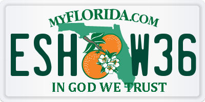 FL license plate ESHW36