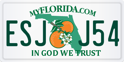 FL license plate ESJJ54