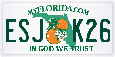 FL license plate ESJK26