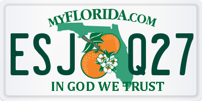FL license plate ESJQ27