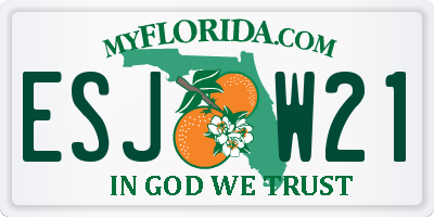FL license plate ESJW21