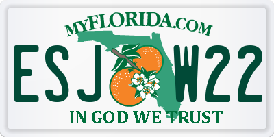 FL license plate ESJW22