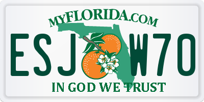 FL license plate ESJW70
