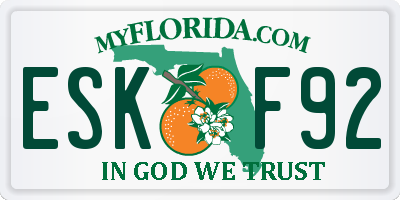 FL license plate ESKF92