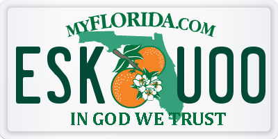 FL license plate ESKU00