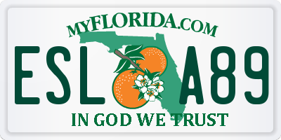 FL license plate ESLA89