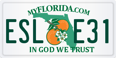 FL license plate ESLE31