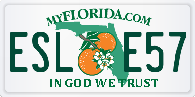 FL license plate ESLE57