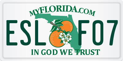 FL license plate ESLF07