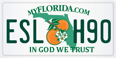 FL license plate ESLH90