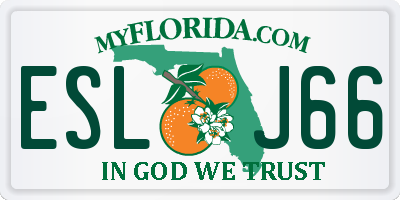 FL license plate ESLJ66