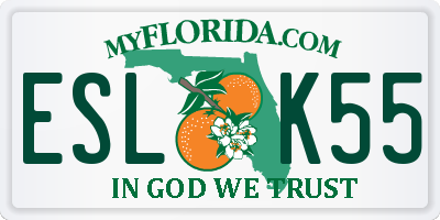 FL license plate ESLK55
