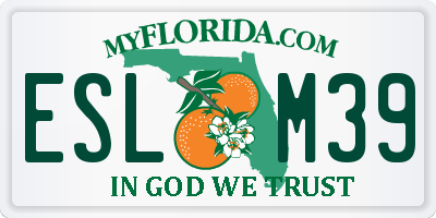 FL license plate ESLM39