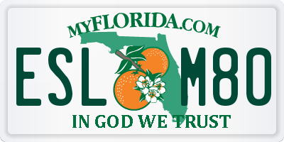 FL license plate ESLM80