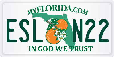 FL license plate ESLN22
