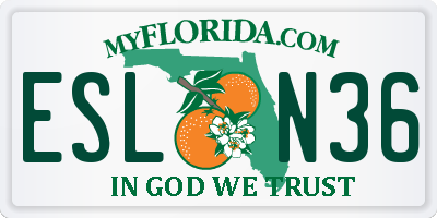 FL license plate ESLN36
