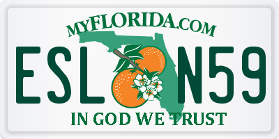 FL license plate ESLN59