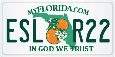 FL license plate ESLR22