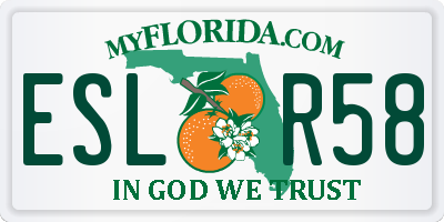 FL license plate ESLR58