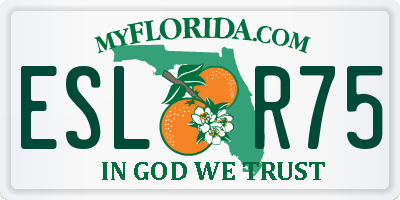 FL license plate ESLR75