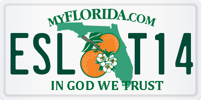 FL license plate ESLT14