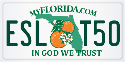 FL license plate ESLT50