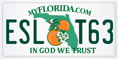 FL license plate ESLT63
