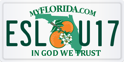 FL license plate ESLU17