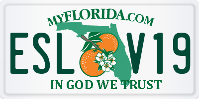 FL license plate ESLV19