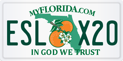 FL license plate ESLX20