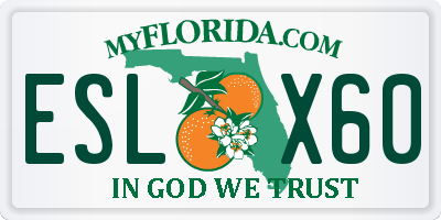 FL license plate ESLX60