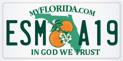 FL license plate ESMA19