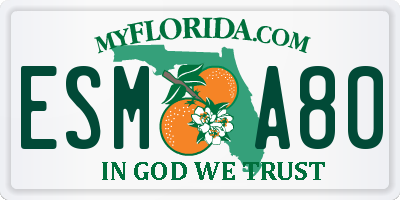 FL license plate ESMA80