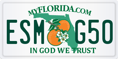 FL license plate ESMG50