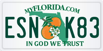 FL license plate ESNK83