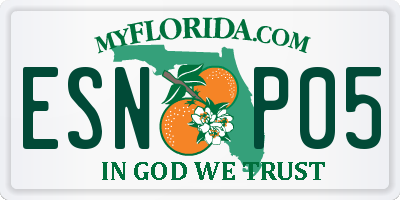 FL license plate ESNP05