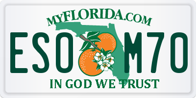 FL license plate ESOM70