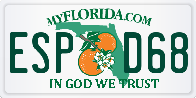 FL license plate ESPD68