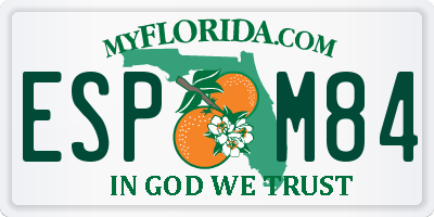FL license plate ESPM84