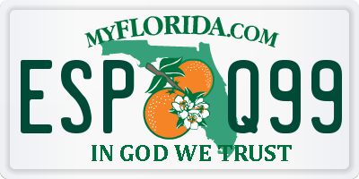 FL license plate ESPQ99