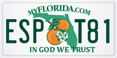 FL license plate ESPT81
