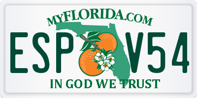 FL license plate ESPV54