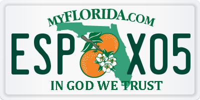 FL license plate ESPX05