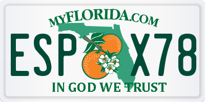 FL license plate ESPX78