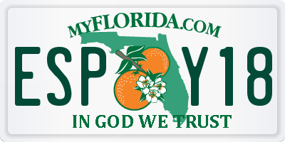 FL license plate ESPY18