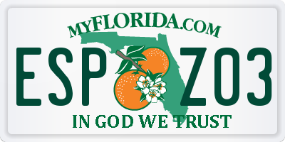 FL license plate ESPZ03