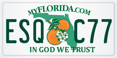 FL license plate ESQC77