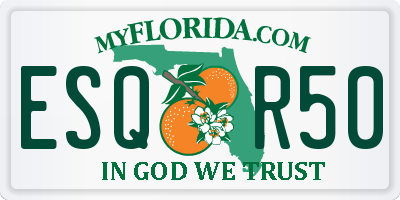 FL license plate ESQR50