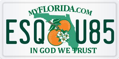 FL license plate ESQU85